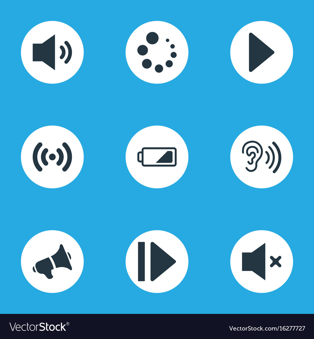 Set of simple audio icons