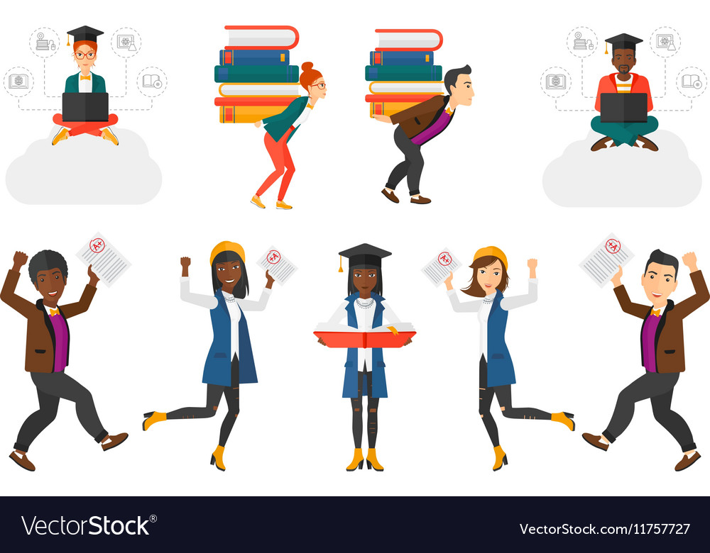 Set of student characters