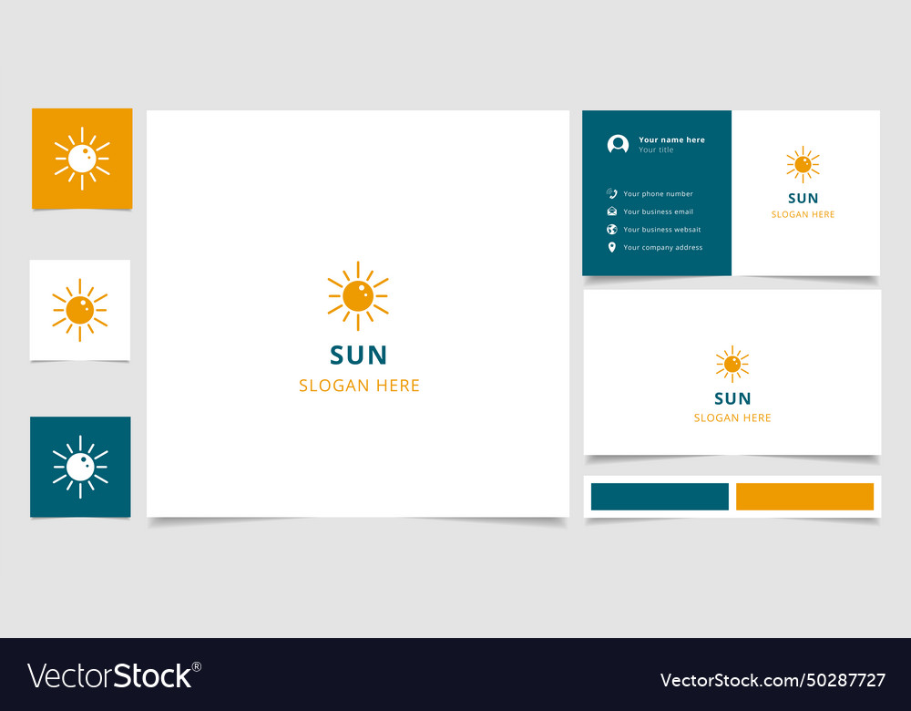 Sun Logo Design mit bearbeitbarem Slogan Branding