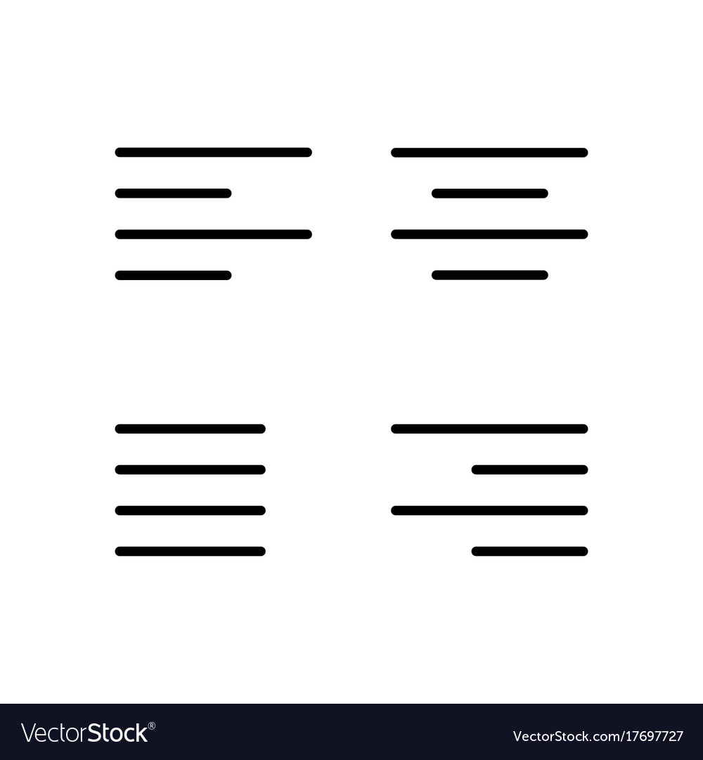 Thin line alignment set icons
