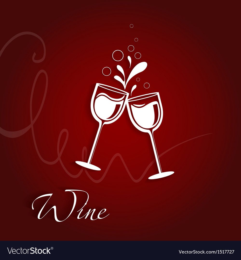 Two glasses wine Royalty Free Vector Image - VectorStock