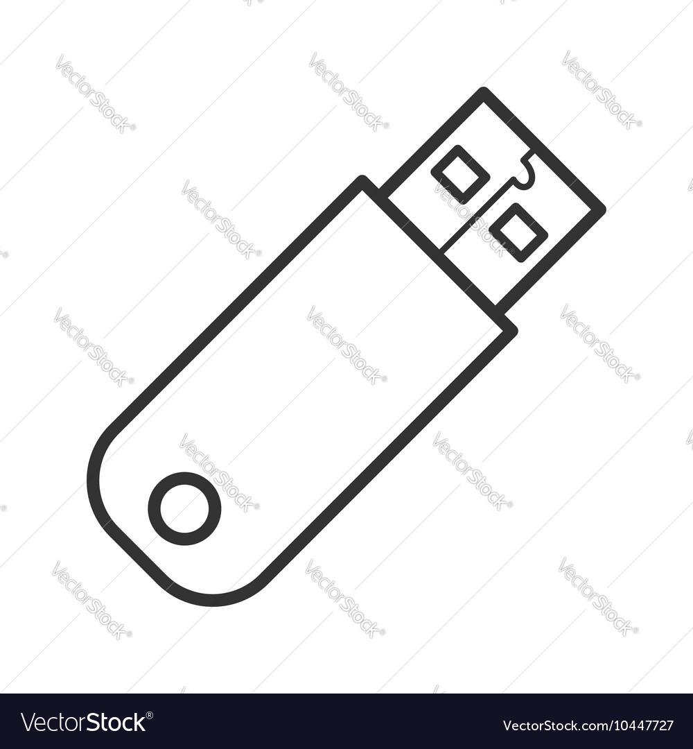 Usb device line icon