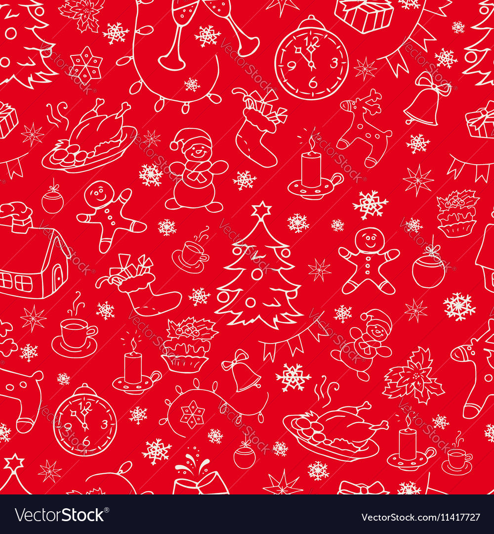 Winterurlaub Seamless Doodle