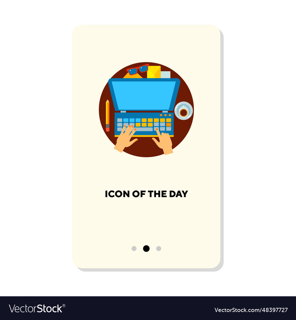 Work with computer icon vector image Work with computer icon