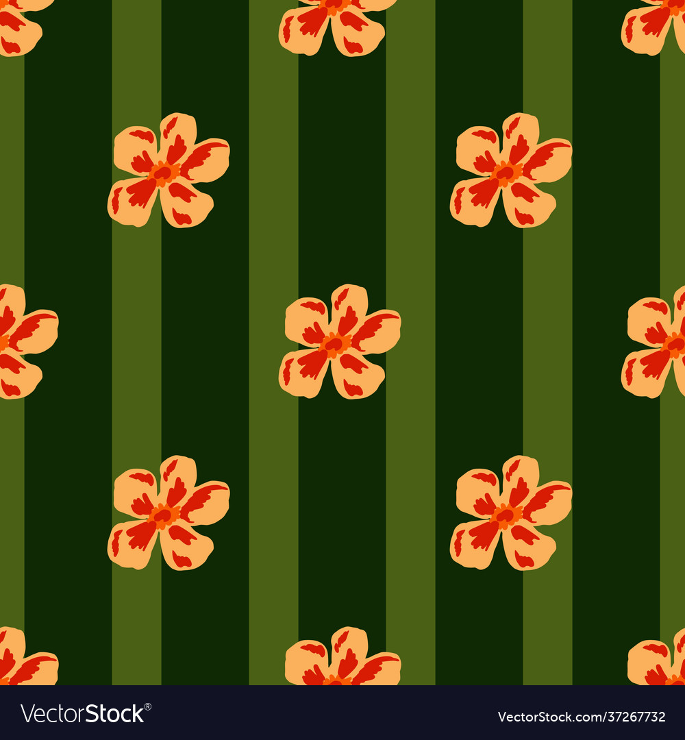Abstract flora seamless pattern with orange