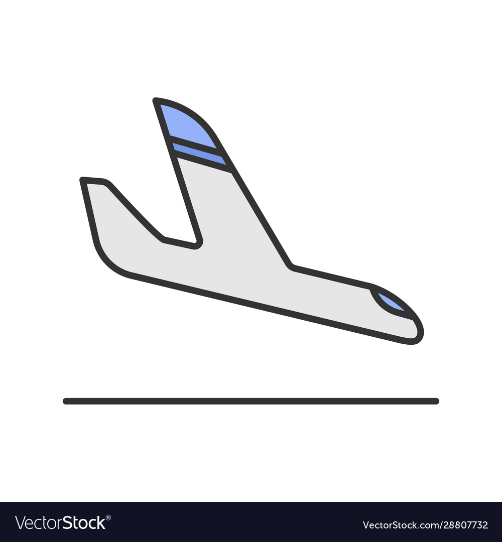 Airplane arrival color icon