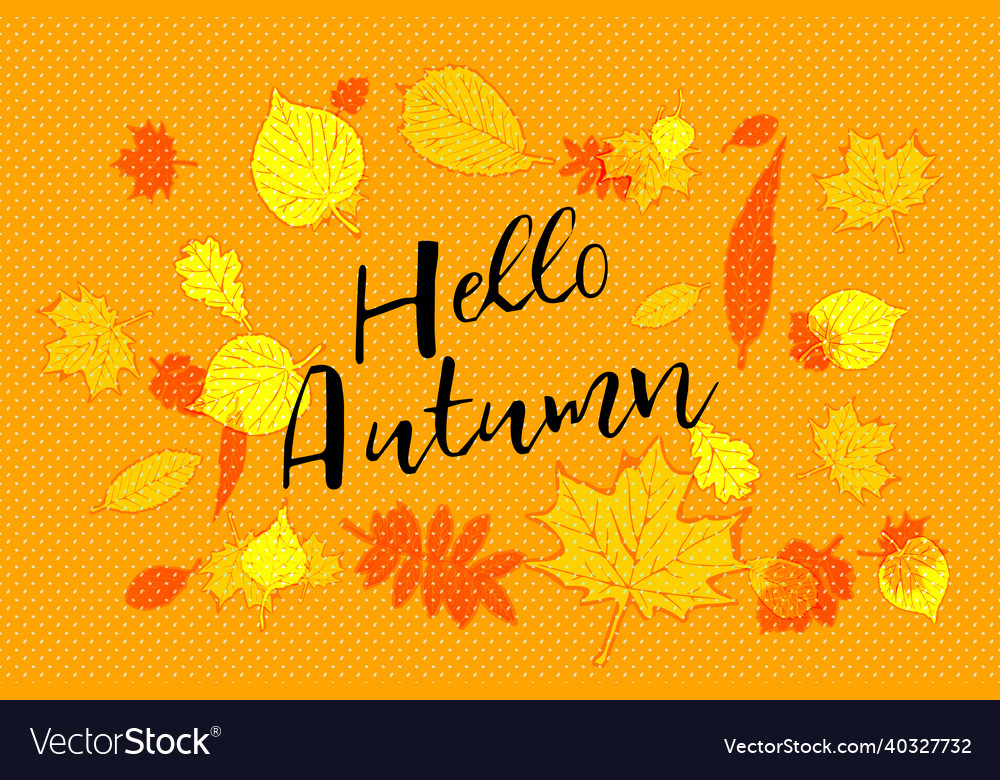 Autumn background hello vector image Autumn background hello