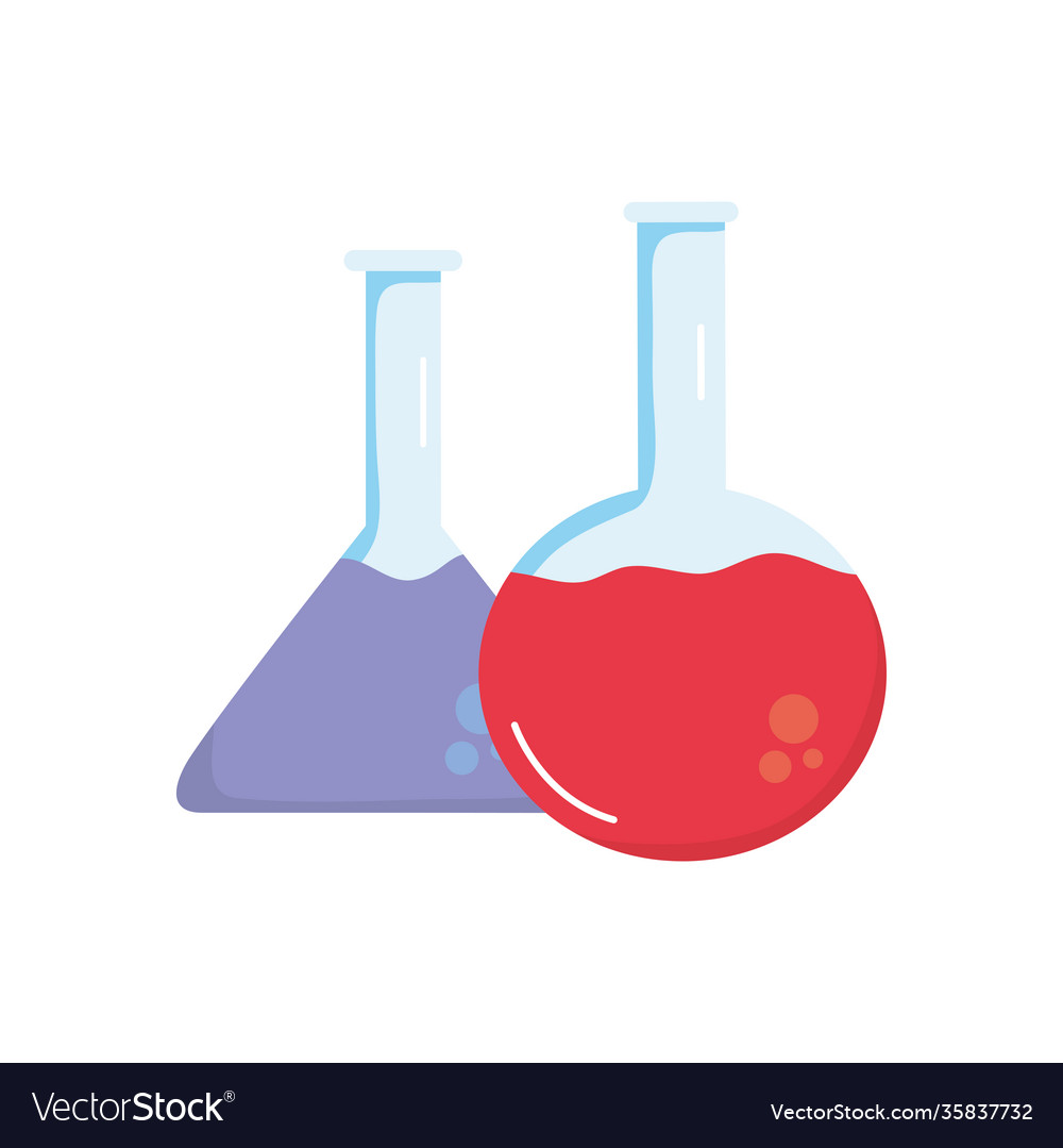 Chemical flask bottles icon colorful design Vector Image