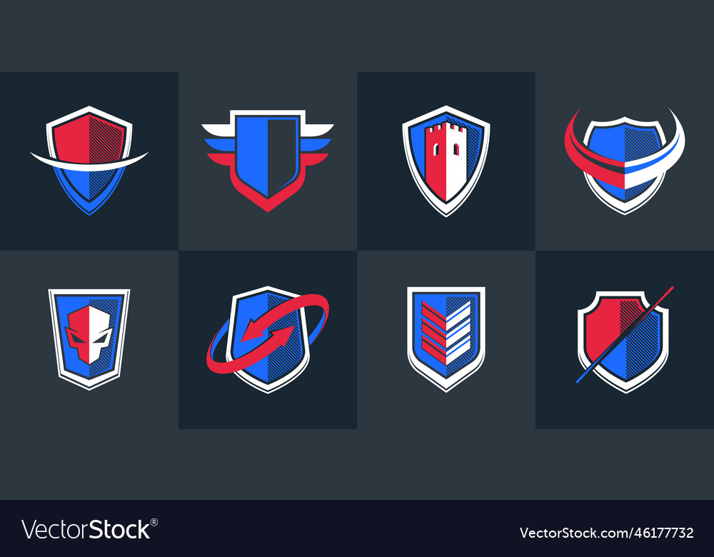 Classic shields shapes set with different