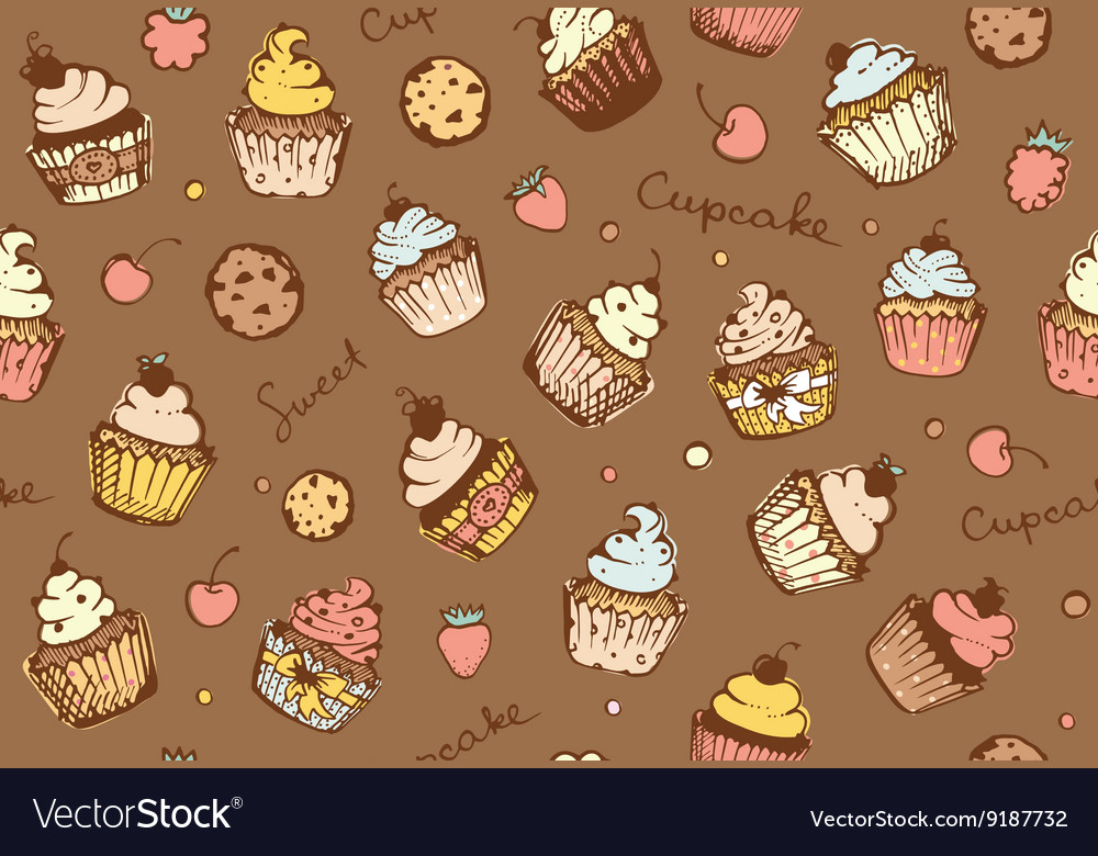 Cupcake Pattern Seamless Background