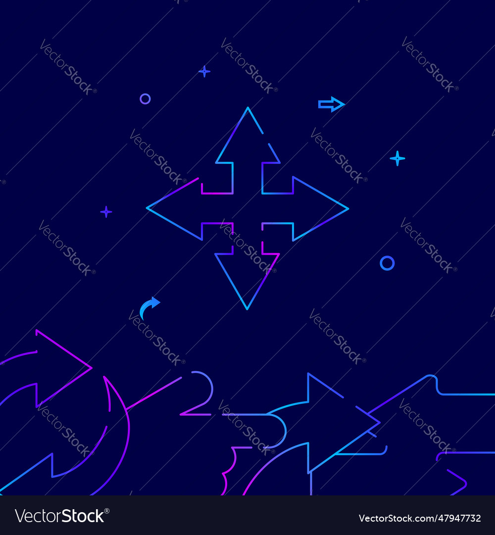 Expand arrow fullscreen gradient line icon vector image Expand arrow fullscreen gradient line icon