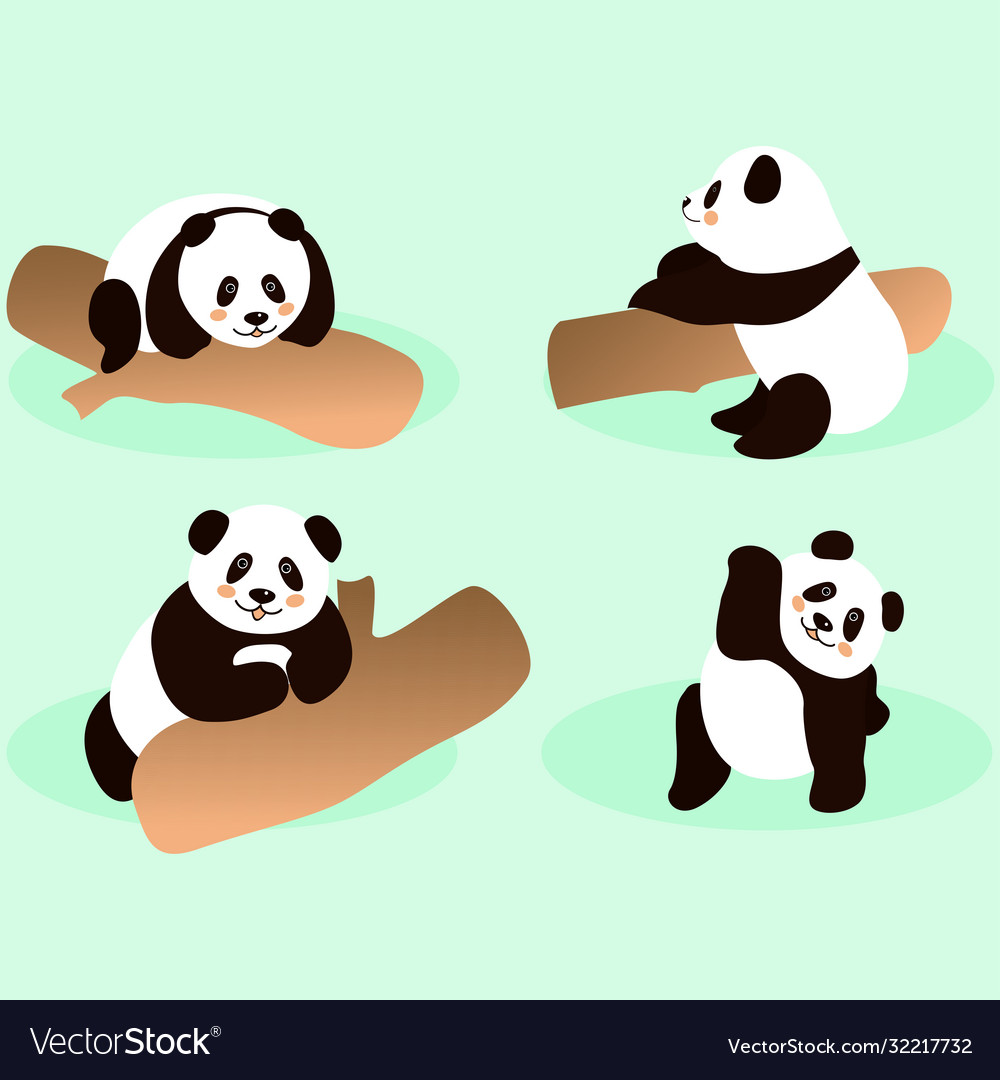 Cute panda kawaii style Royalty Free Vector Image