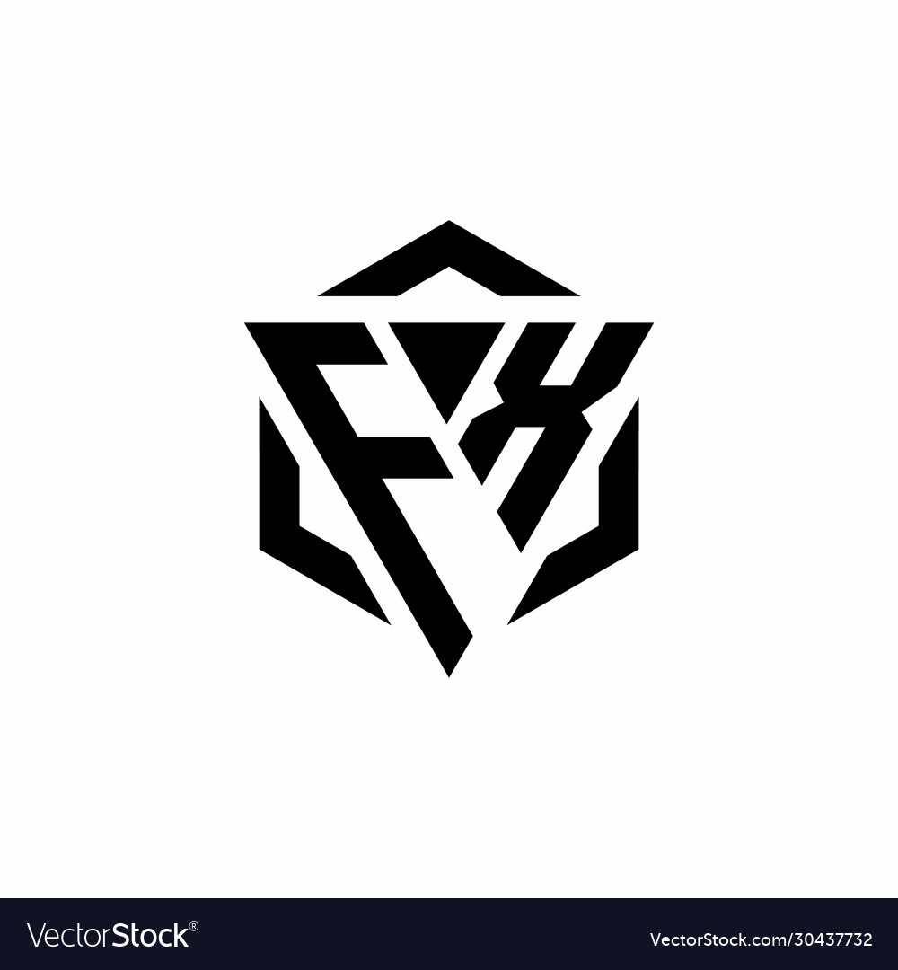 Fx logo monogram with triangle and hexagon modern