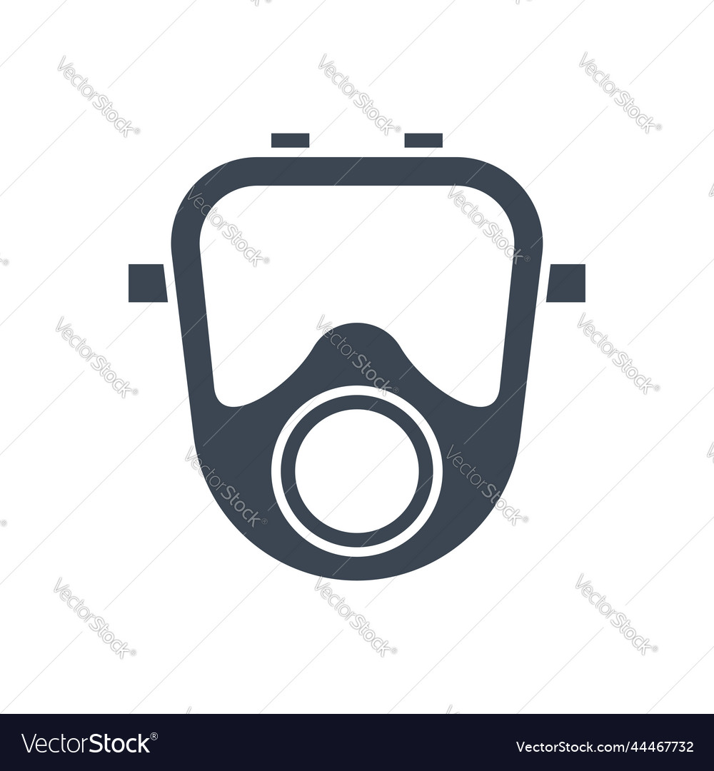 Gas mask related glyph icon Royalty Free Vector Image