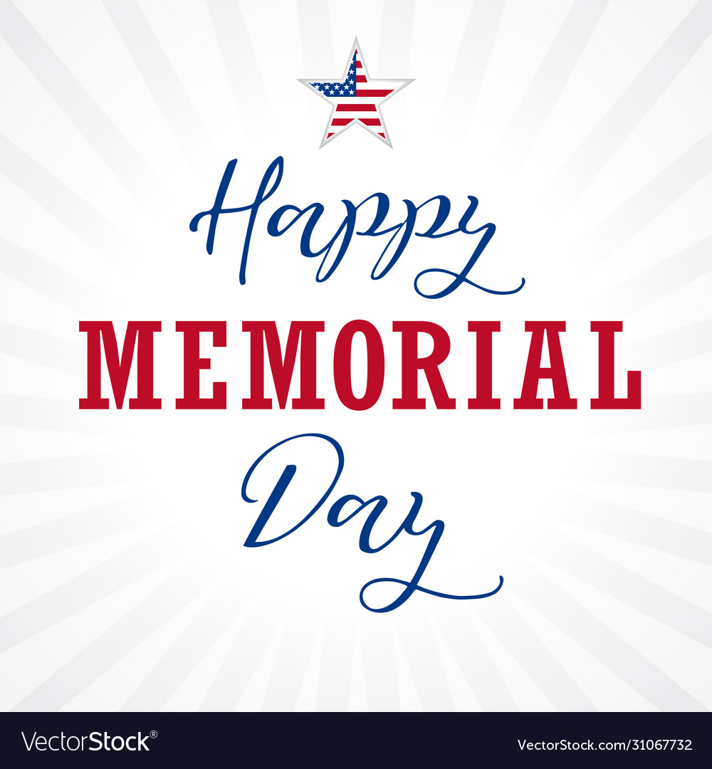 Happy memorial day usa star light stripes Vector Image