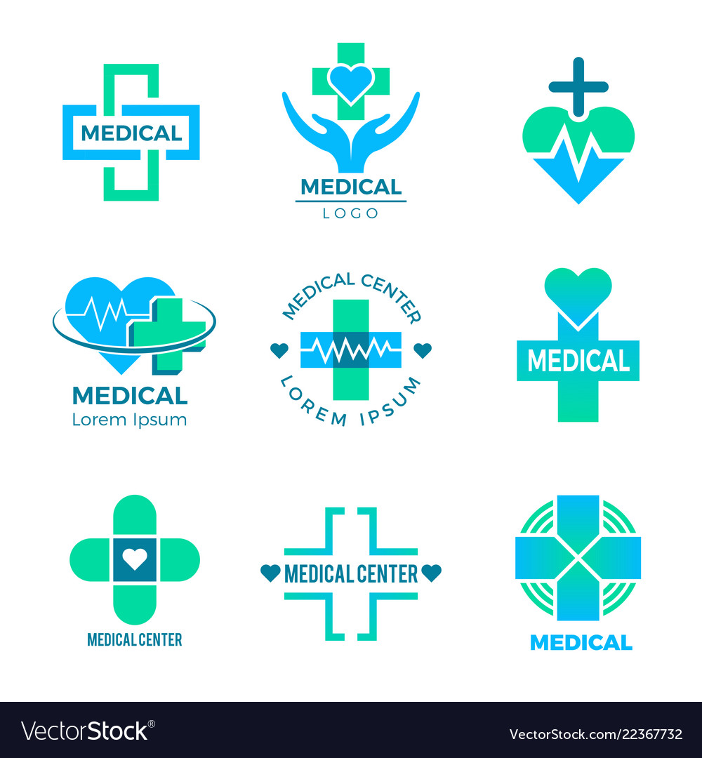 Health symbols medical signs for logo clinic Vector Image