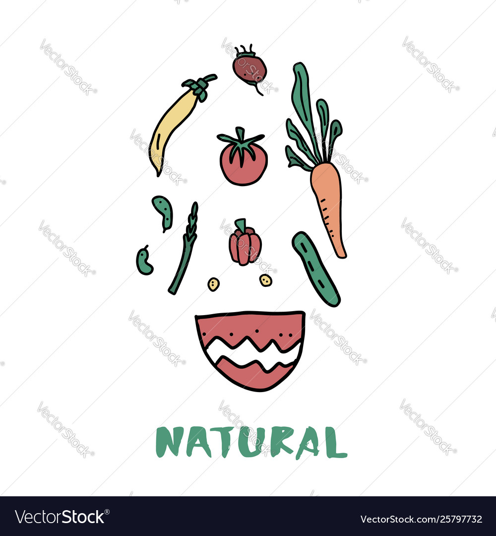 Healthy food concept with lettering design