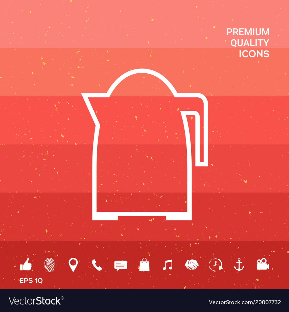 Kitchen kettle linear icon Royalty Free Vector Image
