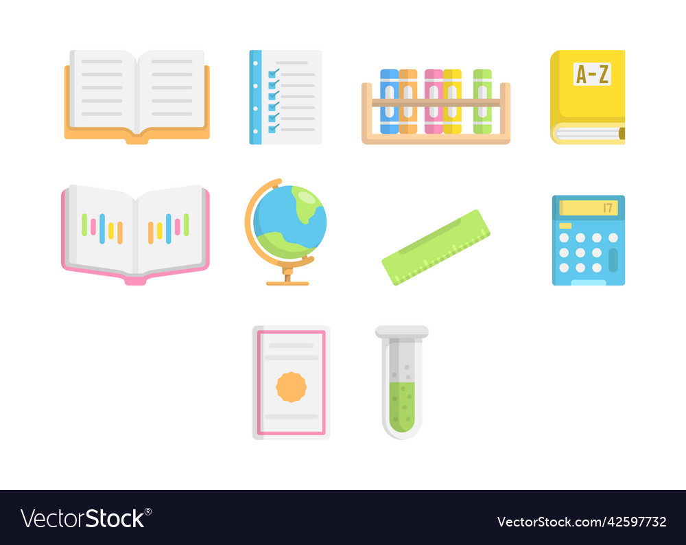 Learning icon set design template vector image Learning icon set design template