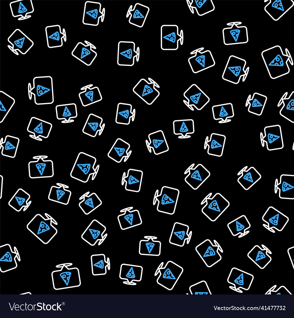 Line slice of pizza icon isolated seamless pattern Vector Image Line slice of pizza icon isolated seamless pattern