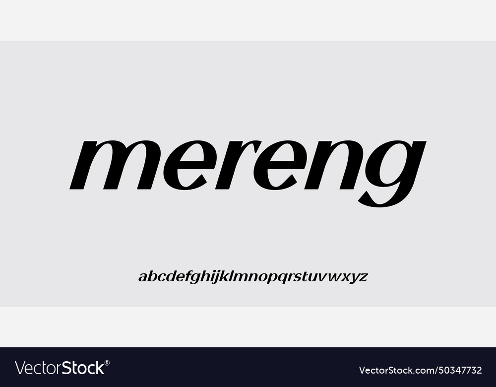 Mereng font display lowercase unique aesthetic Vector Image Mereng font display lowercase unique aesthetic
