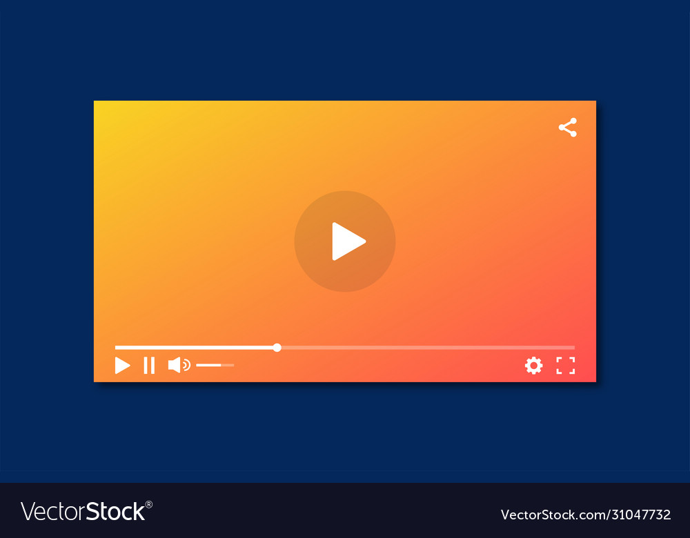 Modern interface video player template Vector Image Modern interface video player template