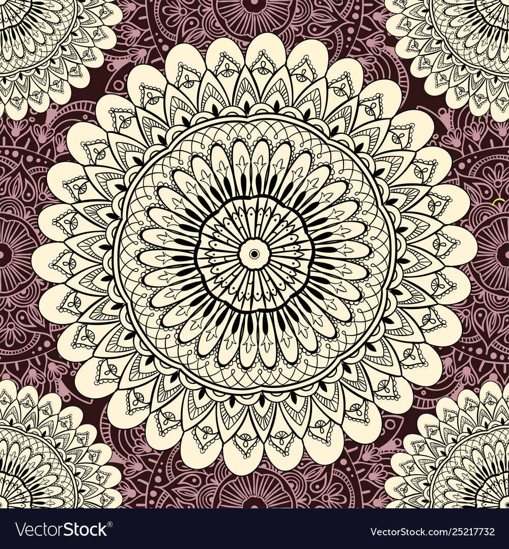 Ornamental seamless pattern with mandala vintage