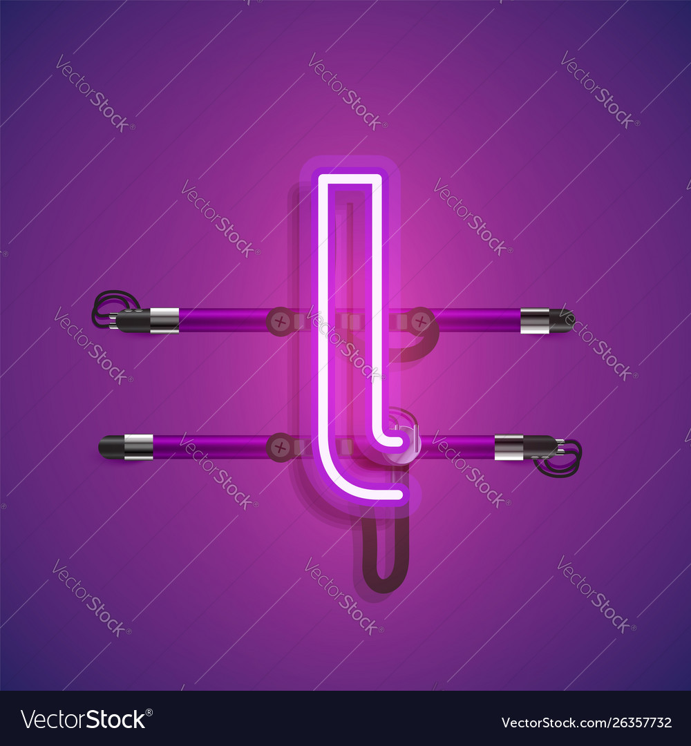 Realistic neon character with wires and console
