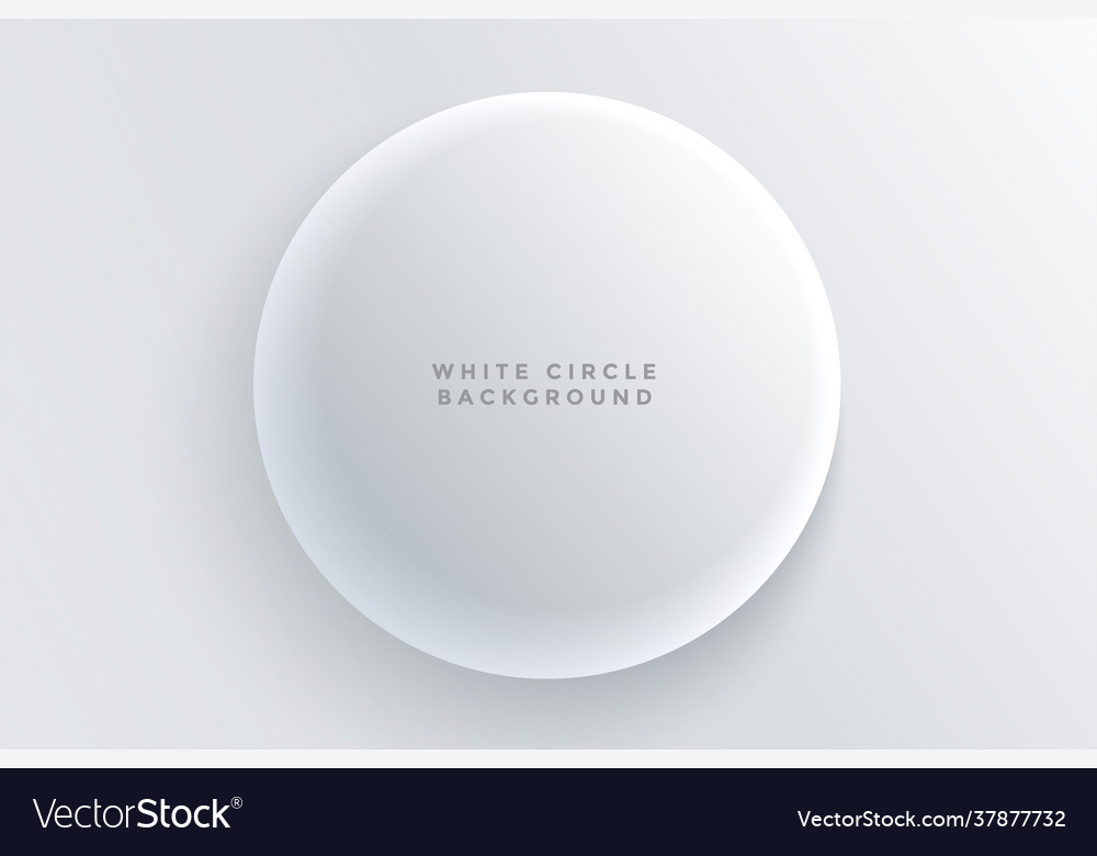 Realistic white circular 3d button background