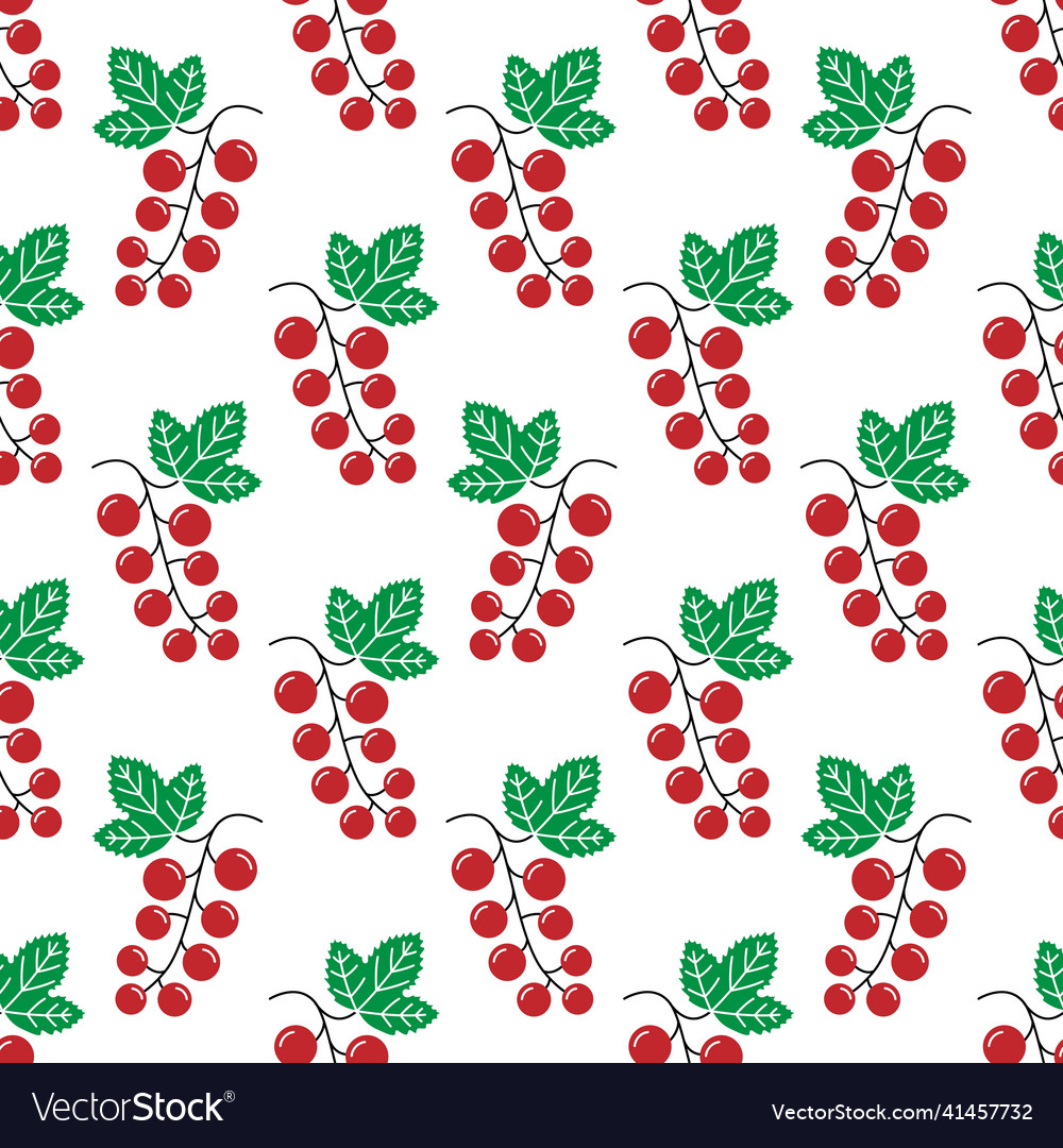 Red currant seamless pattern background Vector Image Red currant seamless pattern background