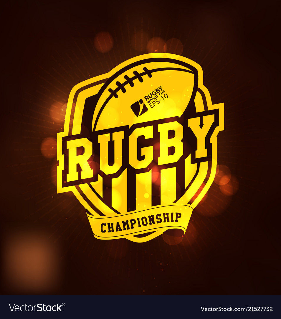 Rugby championship logo sport design Royalty Free Vector