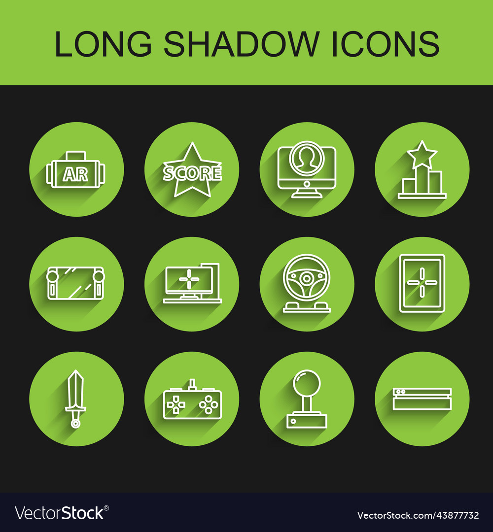 Set line sword for game gamepad ar augmented vector image Set line sword for game gamepad ar augmented