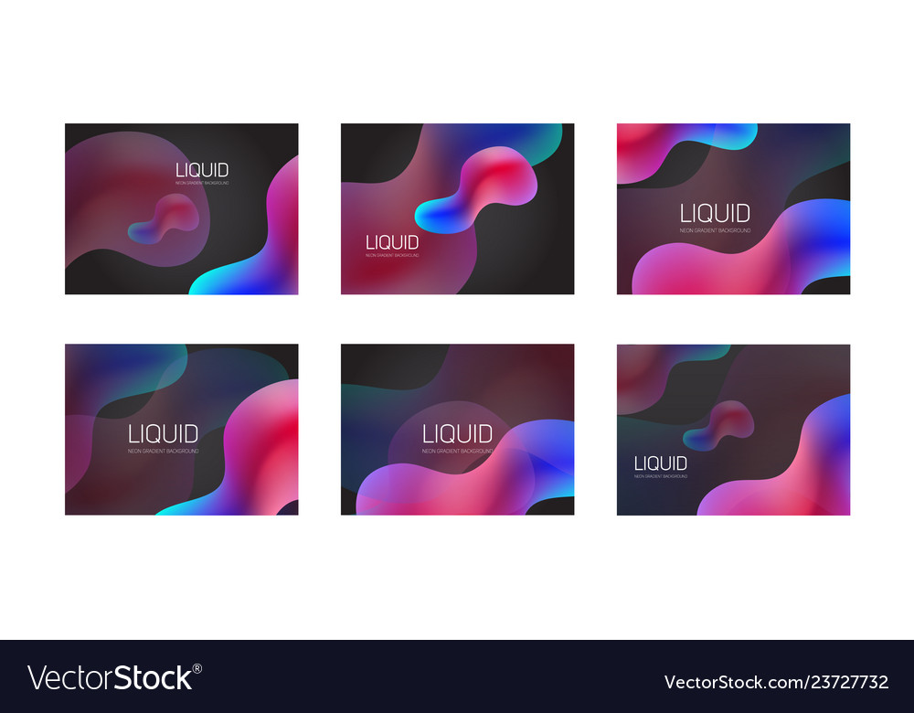 Set of liquid shapes gradient abstract vector image Set of liquid shapes gradient abstract