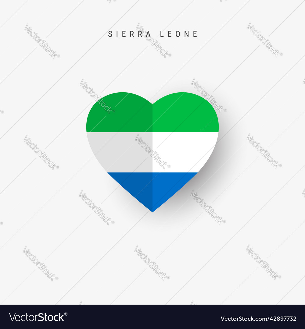 Sierra leone herzförmige Flagge Origami Papier schneiden