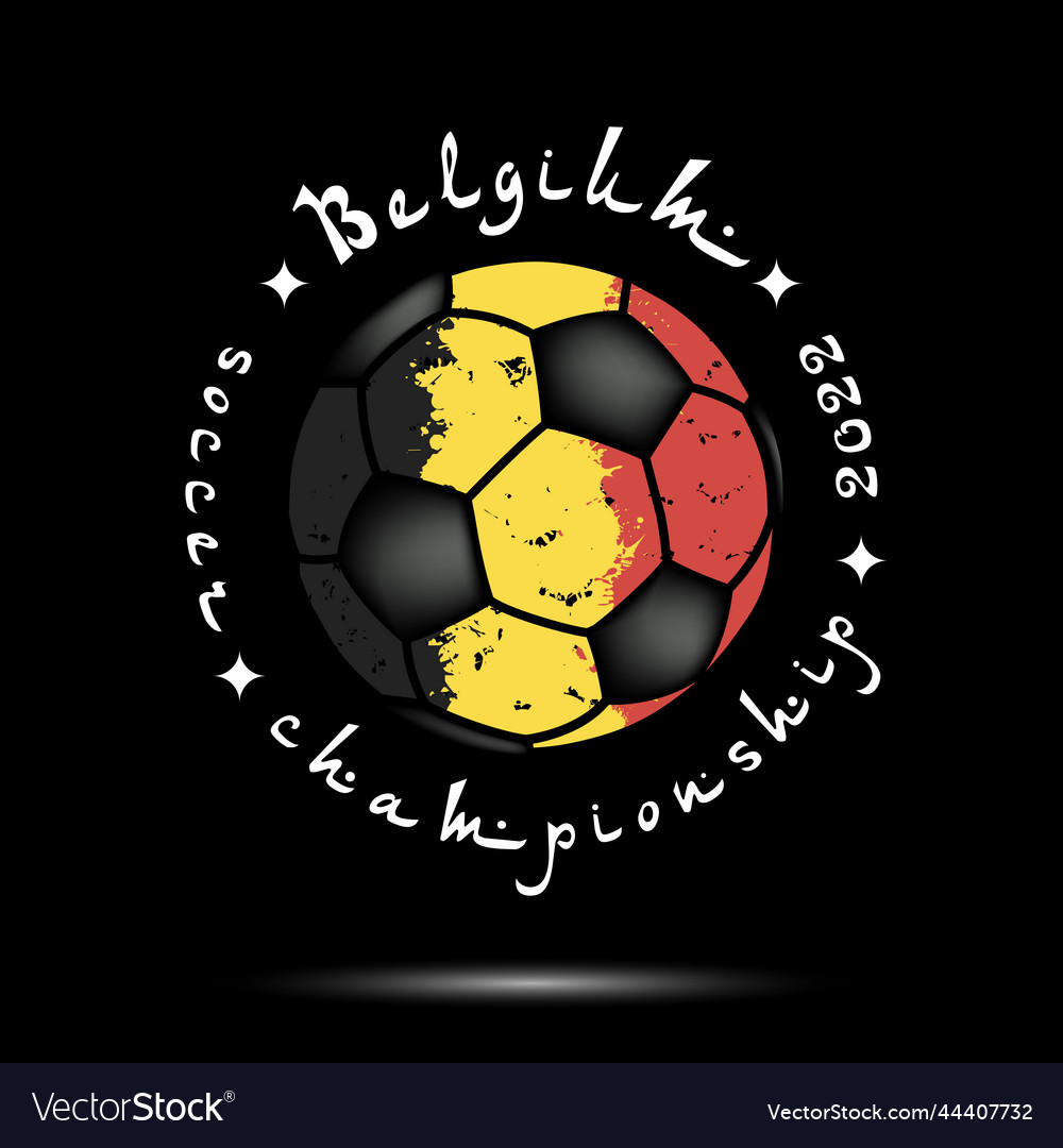 Soccer ball with belgium national flag colors