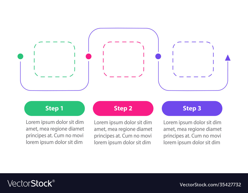 Square linear infographic template in simple style vector image Square linear infographic template in simple style