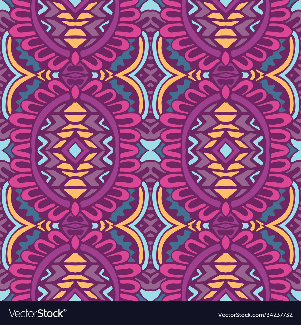 Tiled ethnic pattern for fabric abstract vector image Tiled ethnic pattern for fabric abstract