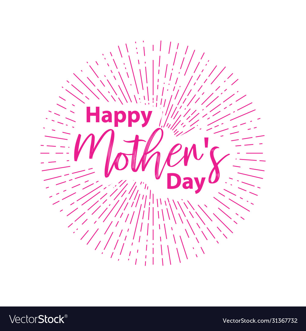 Typographic Happy Mothers Day Retro Label Vector Image