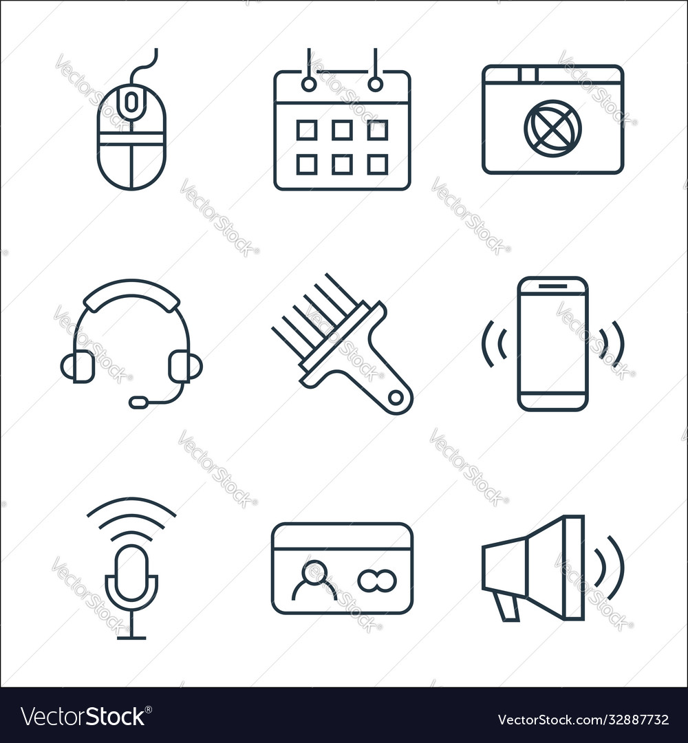 User interface line icons linear set quality vector image User interface line icons linear set quality
