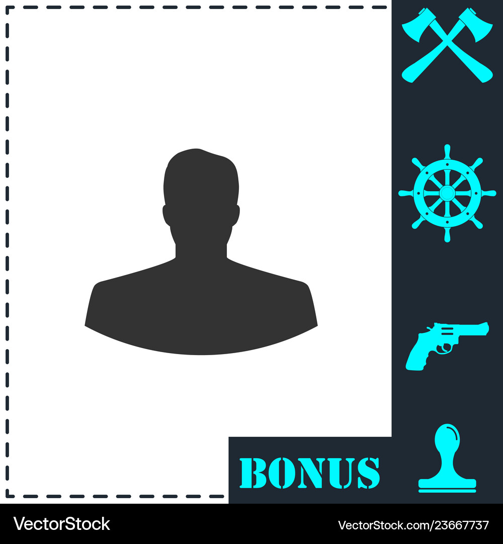 Avatar icon flat Royalty Free Vector Image - VectorStock