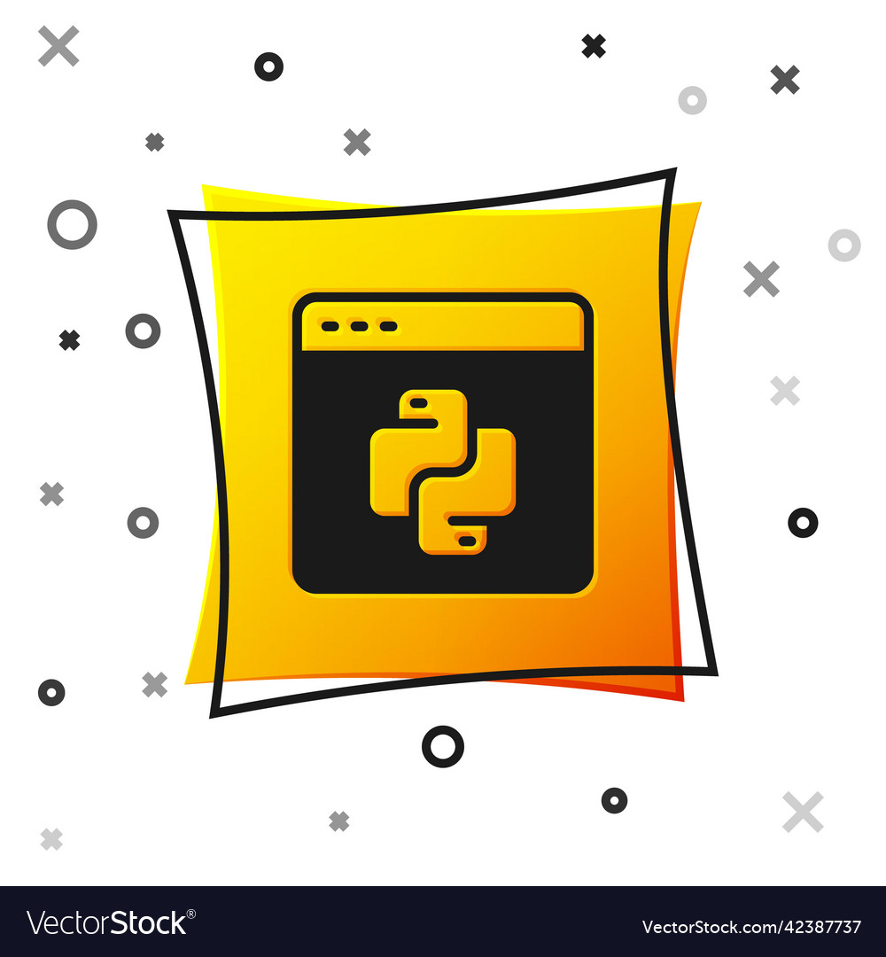Schwarz Python Programmiersprache Ikone isoliert vector image Schwarz Python Programmiersprache Ikone isoliert