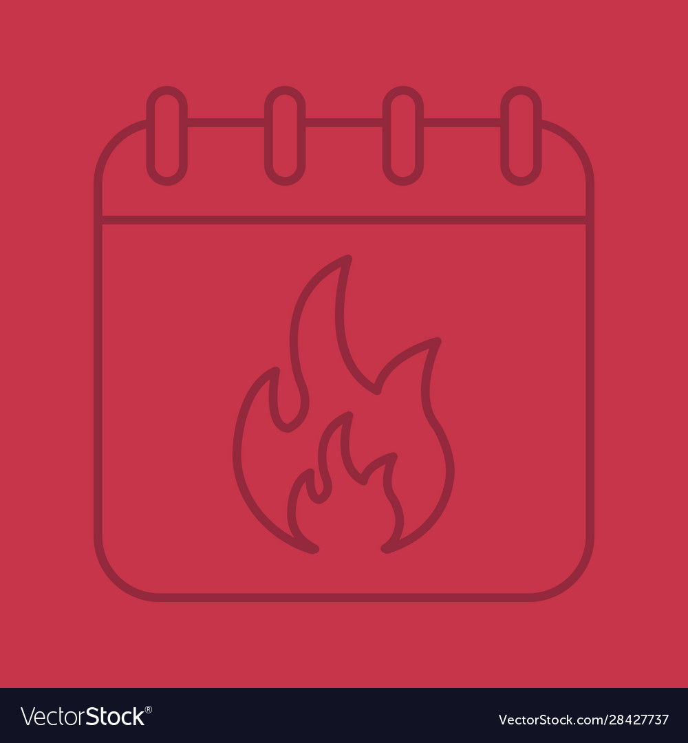 Deadline date linear icon vector image Deadline date linear icon