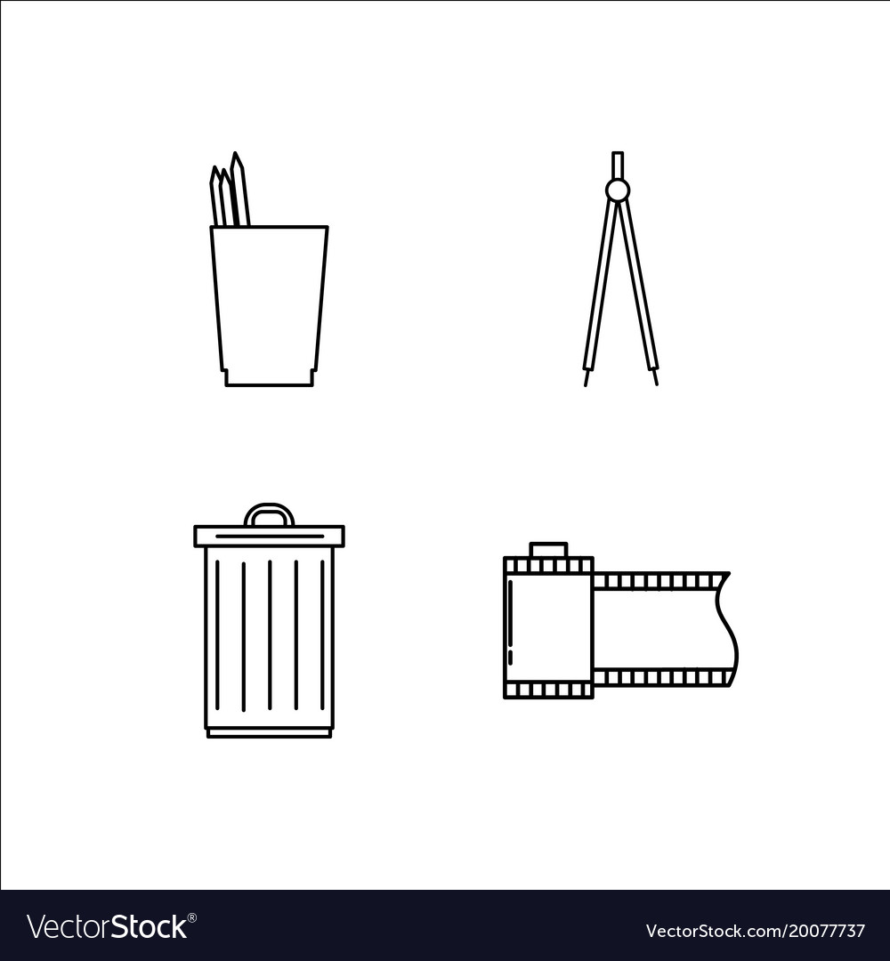 Design and studio simple linear icon setsimple