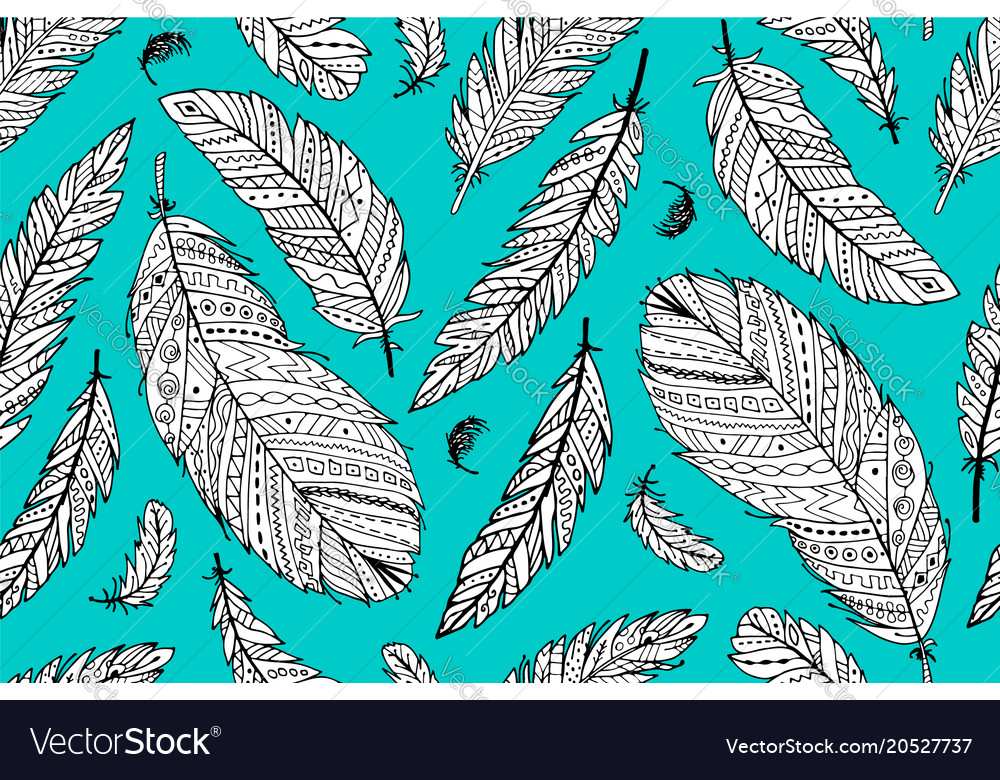 Feather seamless pattern for your design
