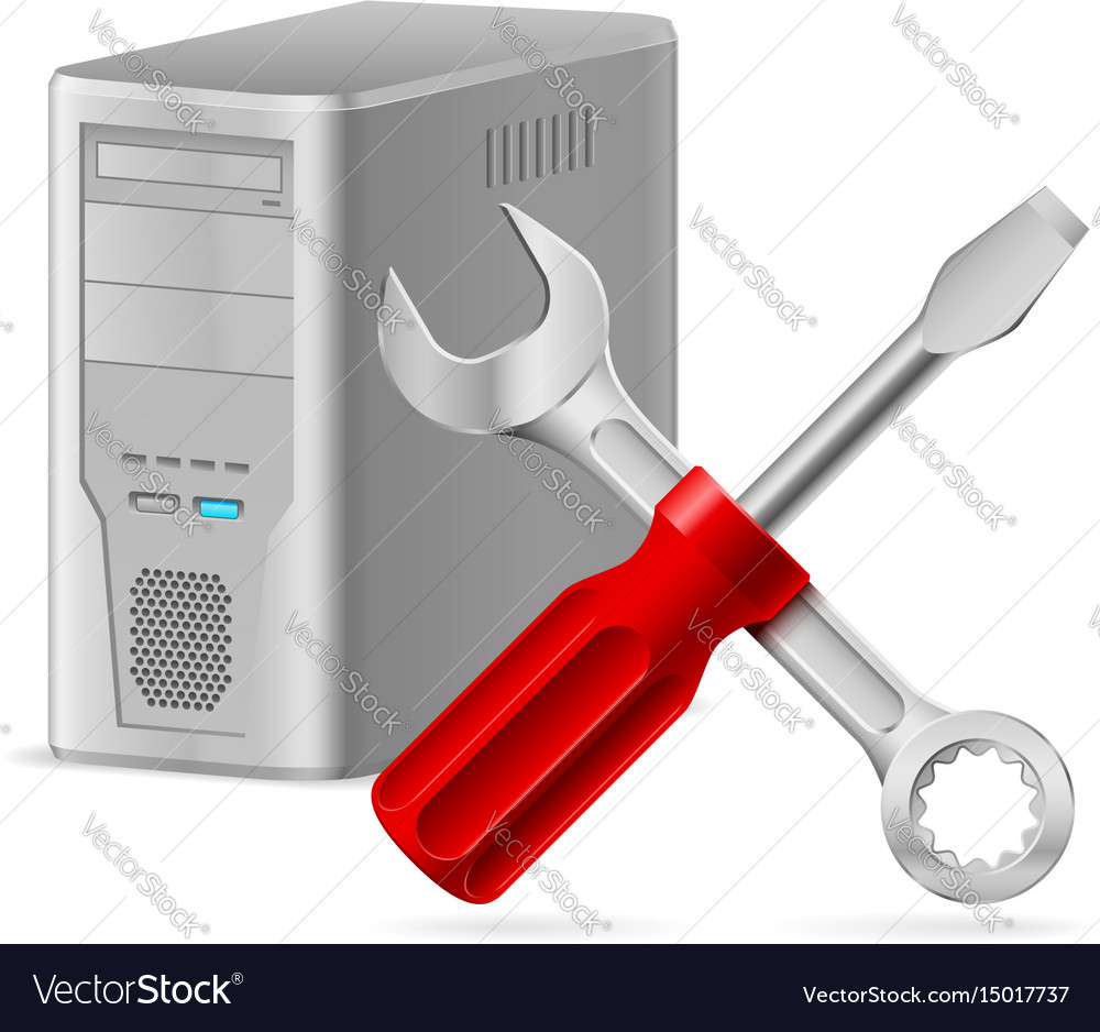 Gray case of computer with tools