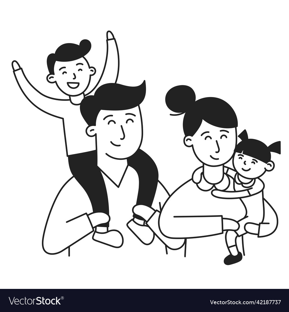 Frohe Familie Doodle Icon