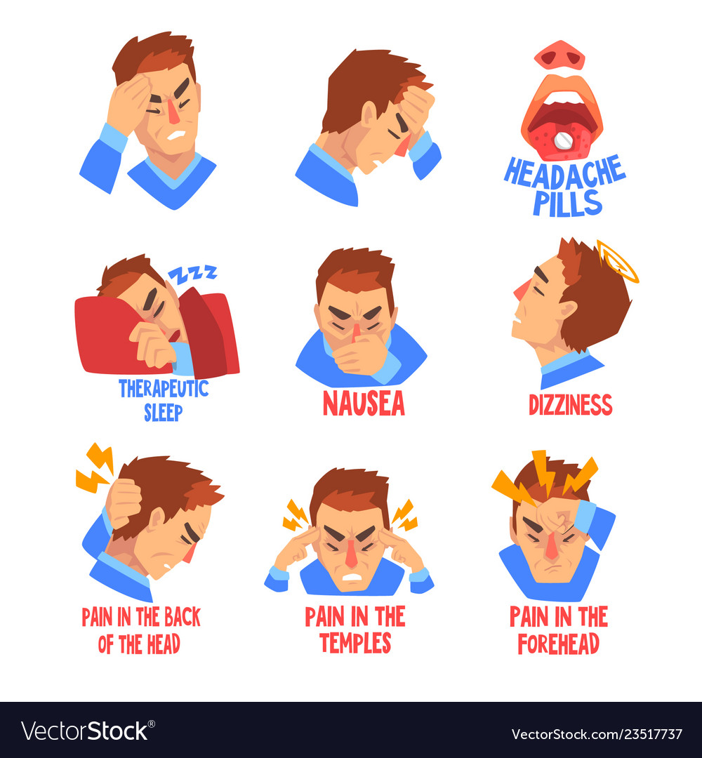 man-suffering-from-headache-and-dizziness-set-vector-image