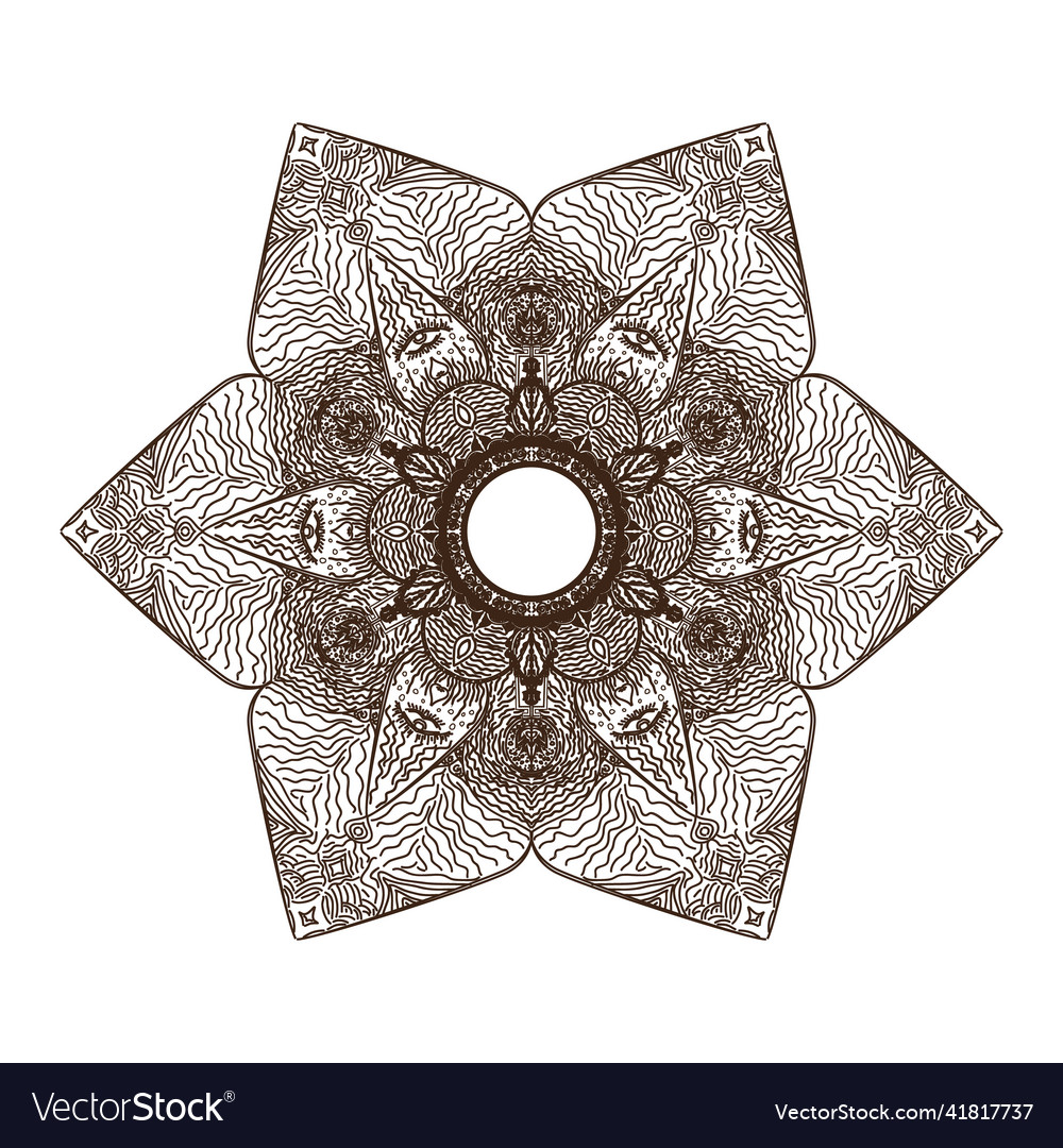 Mandala elements of the east repeating in a circle