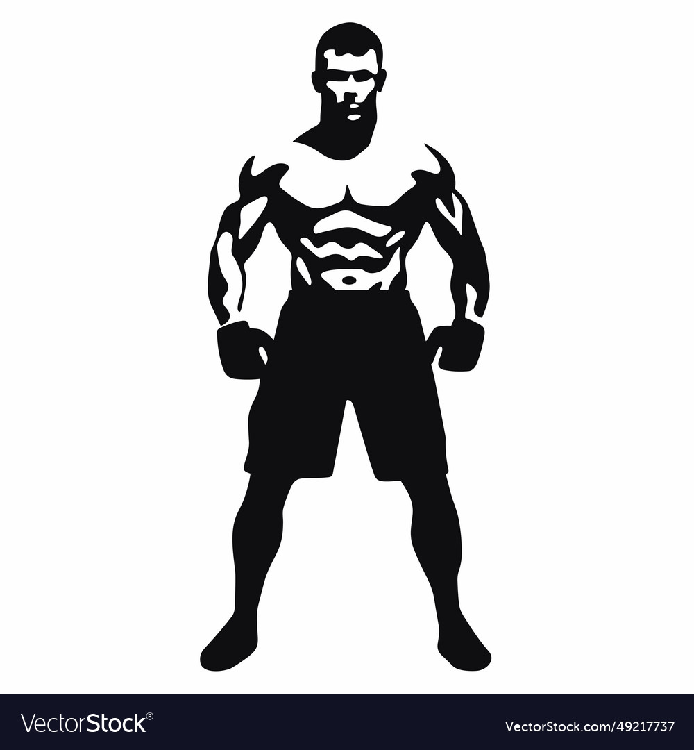 Mma fighter black icon on white background mma Vector Image