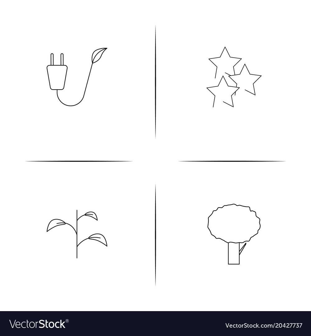 Nature simple linear icon setsimple outline icons